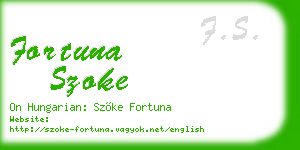 fortuna szoke business card